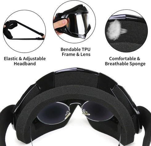 JAMIEWIN Motocross Goggles - ATV Dirt Bike Motorcycle UTV MX Offroad Riding Goggles with Anti UV, Dustproof, Anti Fog Lenses for Men, Women, Youth...