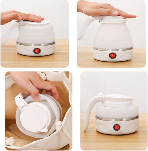 Travel Collapsible Electric Kettle, Silicone Collapsible Heating Water Boiler, Portable Tea Kettle for Coffee Fast Water Boiling Pot with Separabl...