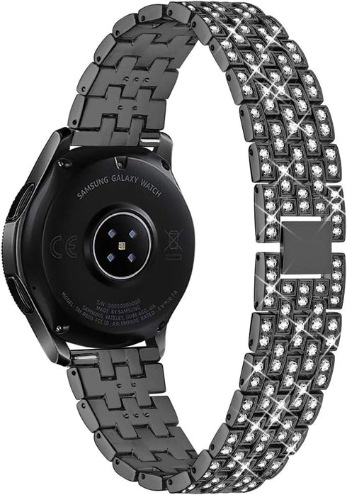 Dsytom Compatible with Samsung Galaxy Watch 42mm Band Women+ Bezel, 20mm Jewelry Watchband & Bezel Ring Cover Diamond Strap Bracelet for Galaxy Wa...