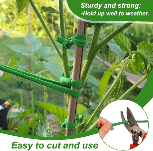 Shintop 2 Packs Garden Twine, Soft Plant Ties Green Tomato Ties Stretchy Garden String for Supporting and Tying Climbing Plants Veggies Flower(98 ...