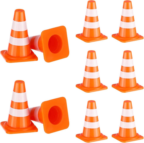 Gadpiparty 50Pcs Miniature Traffic Signs for Kids Mini Traffic Cones Training Road Block Toy Cones for Multipurpose Construction Theme Party Engin...