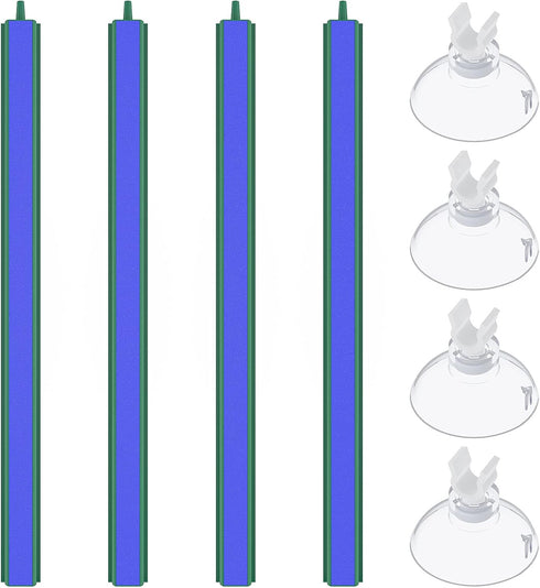 Pawfly Aquarium Air Stone Bar Bubbler 12 Inch, Fish Tank Bubbler Stone with 4 Suction Cups Square Oxygen Diffuser for Air Pump Fish Tank Pond and ...