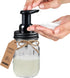 Amolliar Mason Jar Bathroom Accessories Set(4 Pack) - Foaming Soap Dispenser&Qtip Holder Set&Toothbrush Holder-Rustic Farmhouse Decor Bathroom Org...