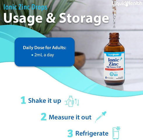 LIQUIDHEALTH Ionic Zinc 15mg, 2 Oz Zinc Liquid, Pure Zinc Vitamin Drops, Liquid Vitamin Zinc Supplement, Zinc Sulfate Heptahydrate for Adults, Men...