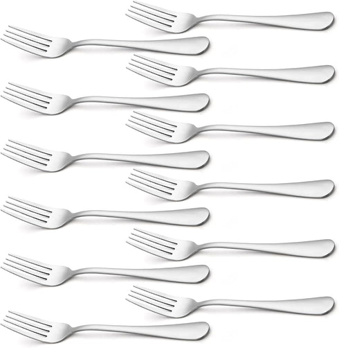 Briout Silverware, Dinner Fork 8 Inches, Forks Set of 12 Premium Food Grade Stainless Steel Forks for Home Kitchen Party Restaurant, Mirror Polish...