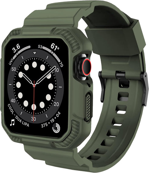 OROBAY Compatible with Apple Watch Band 41mm 40mm 38mm with Case, Shockproof Rugged Band Strap for iWatch SE2 SE Series 9/8/7/6/5/4/3/2/1 41mm 40m...