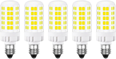 E11 LED Bulb Dimmable, 50W Equivalent, Daylight 6000K, T4 Mini Candelabra LED Bulb, E11 Base, 5W 580 Lumen, 5-Pack...