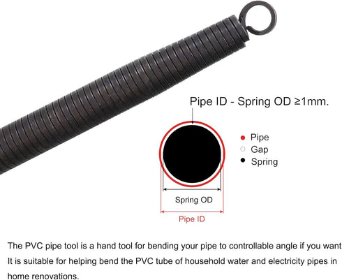 MECCANIXITY Spring Tube Bender OD 18.8mm/0.74" Steel Spring Pipe Bending Tubes 500mm/19.69" Length for 3/4" PVC Pipe(ID 20mm) in Home Renovations,...