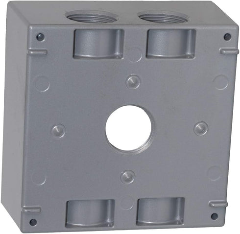 Sigma Electric, Gray, Size Sigma Engineered Solutions, 14353-5 3/4-Inch 5 Hole 2-Gang Box...