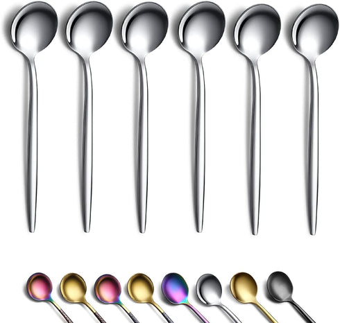 Coffee Spoons Set of 6, Kyraton Stainless Steel 5.1" Demitasse Spoons, Tiny Espresso Spoons, Small Mini Coffee Spoons, Dishwasher Safe...