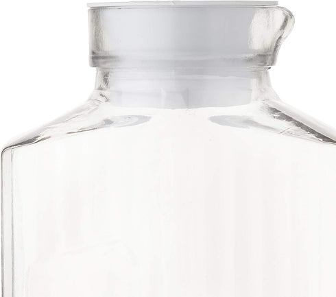 Anchor Hocking Glass Bistro Pitcher with White Stopper, 64-Ounce, Clear...