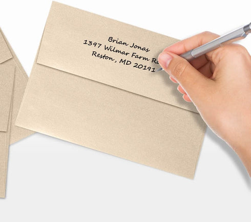 LUXPaper A7 Invitation Envelopes | Peel & Press | 5 1/4" x 7 1/4" | Taupe Metallic | 80lb. Text | 50 Qty...