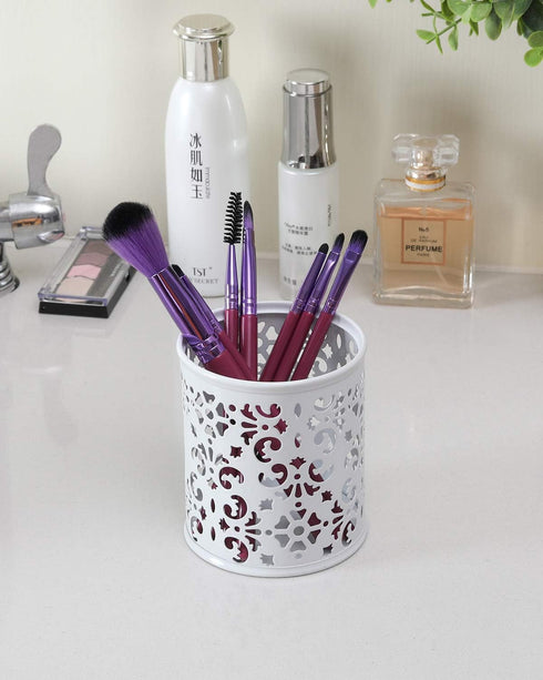 EasyPAG Metal 2-Piece Pen Holder Set Desk Accessories & Workspace Organizers for Classroom, School & Office,White...