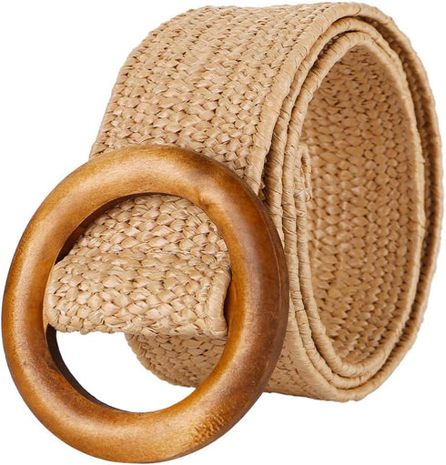 SOIMISS Retro Woven Waist Belt Straw Woven Elastic Stretch Waist Belts Boho Ladies Braided Skinny Dress Belt for Women Pants Dress Decor...