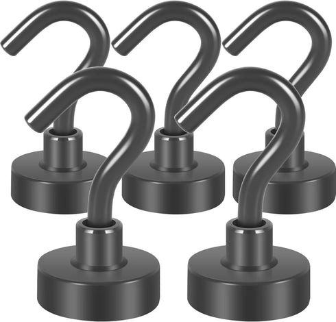 Neosmuk Magnetic Hooks,Heavy Duty Earth Magnets with Hook for Refrigerator, Extra Strong Cruise Hook for Hanging, Magnetic Hanger for Curtain, Gri...