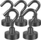 Neosmuk Magnetic Hooks,Heavy Duty Earth Magnets with Hook for Refrigerator, Extra Strong Cruise Hook for Hanging, Magnetic Hanger for Curtain, Gri...