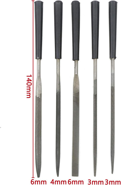 5Pcs Set 3x140mm Needle Files Set DIY Wood Rasp Files Grinding Hand File Tools for Jewelry Metal Glass Wood Carving...