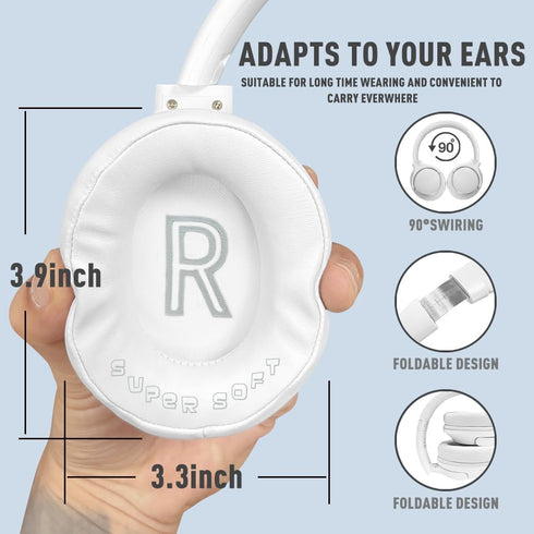 Bluetooth Headphones Over Ear 68H Playtime 6 EQ Wireless Headset with Microphone HiFi Stereo Foldable Lightweight Deep Bass for Travel Home Office...