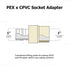 Midline Valve CSDQFG012-OM 1/2'' Expansion PEX x CPVC Adapter Pipe Fitting lead-free Brass, Single...