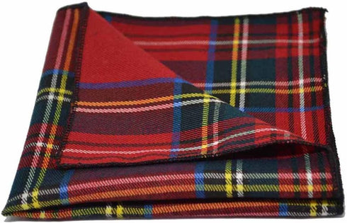 Traditional Red/Yellow Tartan Plaid Check Pocket Square, Handkerchief...