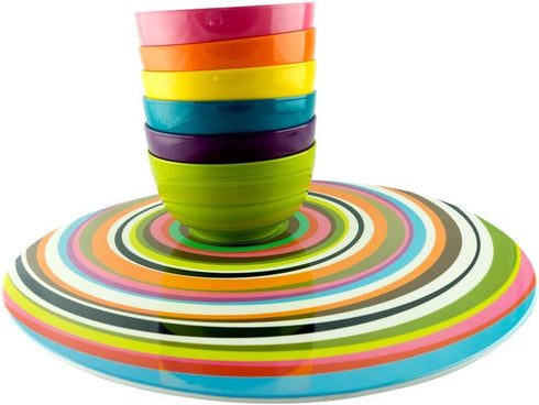 French Bull Lazy Susan Large Melamine Rotating Dinnerware Platter Turntable Table, Serving, Party, Kitchen, Organizing, Pantry, Cabinet, 15-inch, ...