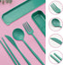 ELANE 4 Sets Reusable Travel Utensils Set with Case,Camping Cutlery Set Reusable Cutlery Set with Case,Utensil Sets for Lunch Picnic Daily Use Out...