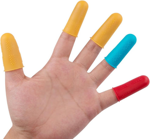 Petift 12 Pieces Silicone Finger Protectors Covers Caps for Hot Glue Gun Wax,Finger Guards Heat Resistant, Sewing Craft Ironing Embroidery Needlew...