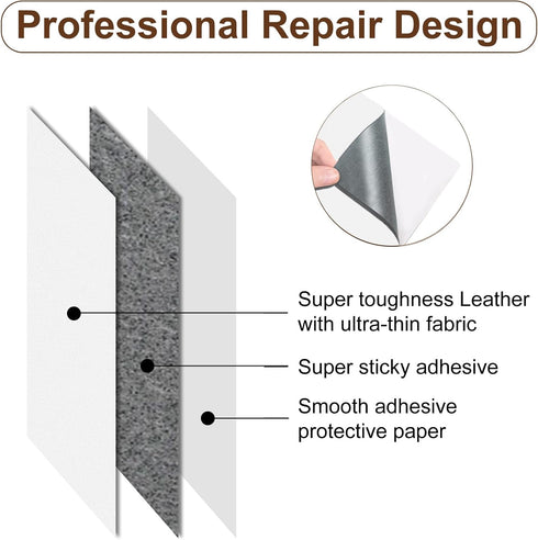Numola Leather Repair Patch 8×11inch Self-Adhesive Leather Repair Tape, Scratch/Holes Vinyl Repair Kit for Couch, Car Seat, Sofas, DIY Furniture U...