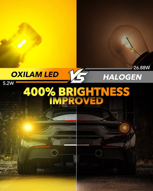 OXILAM Turn Signal Light 1156 LED Bulbs Amber Yellow 2200K Extremely Bright BA15S 1141 1003 7506 LED Bulbs with High Power 12pcs 3020SMD Chipsets,...