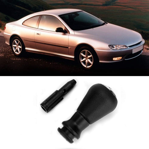 Qiilu Gear Shift Knob, 5 Speed Manual Car Gear Shift Stick Knob with Adapter Fit for 106 206 306 406 806 107...
