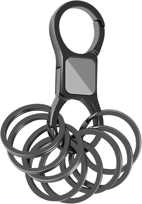 Keychain Quick Release Key Ring Fob Clip with 8 Detachable Keyrings Zinc Alloy Heavy Duty Car Keychain Organizer...