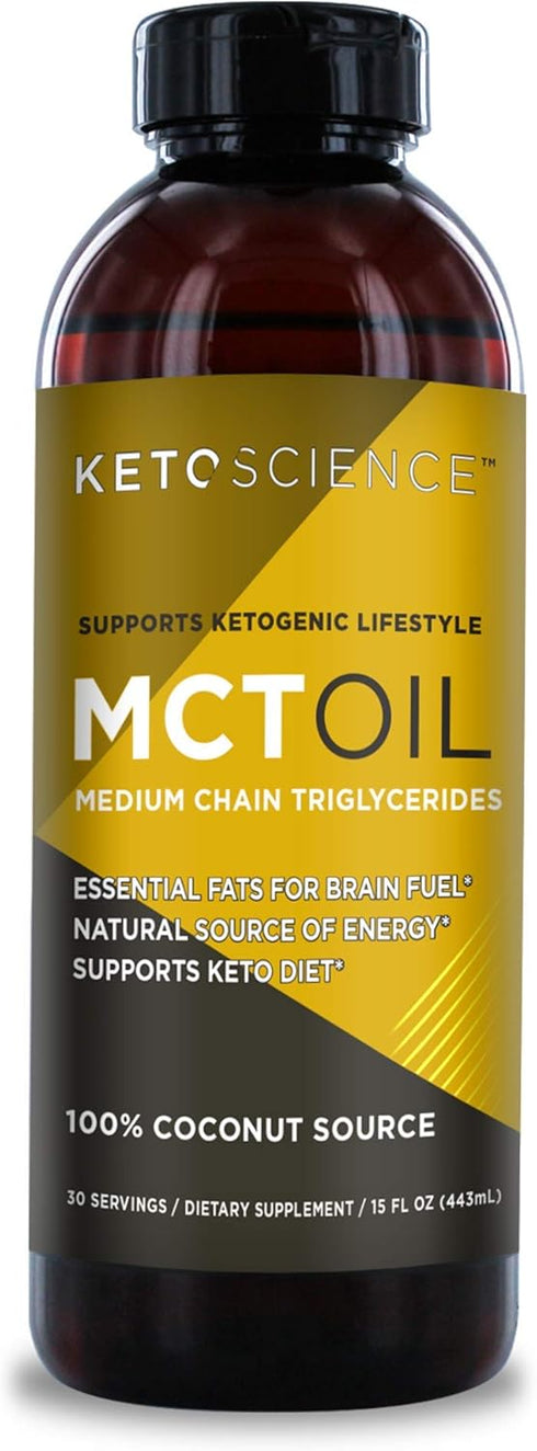 Keto Science Ketogenic MCT Oil Dietary Supplement, Made from 100% Coconuts, Sustained Natural Energy, Helps Burn Fat and Weight Loss, Unflavoured,...