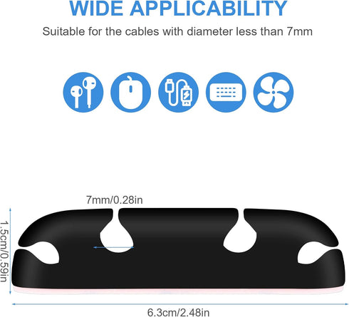 Cable Clips 3PCS Cord Wire Organizer Cable Management Holders 4 Hole Silicone Cable Harness USB Charging Accessory Cable Holder for Office and Hom...