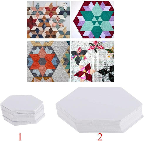300Pcs Paper Quilting Templates English Paper Piecing DIY Patchwork Sewing Crafts...