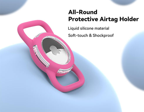 Waterproof Airtag Dog Collar Holder, Silicone & ABS Airtag Holder for Dog & Cat Collars, Ultra-Durable, Lightweight and Protective Airtag Case (Ro...