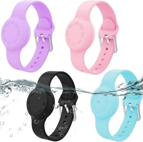 Waterproof Airtag Bracelet for Kids, Silicone Wristband Compatible with Apple Air Tag Hidden Holder Case, GPS Tracker Anti-Lost Adjustable Airtag ...