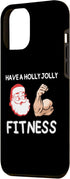 iPhone 14 Plus Holly And Jolly Fitness Christmas Santa Claus Weightlifting Case...