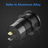 2 Pack 12V USB Outlet Wire Aluminum Car Charger Multi Port, Dual USB Quick Charge 3.0 Port and PD USB C Socket with Voltmeter Switch for Car Boat ...