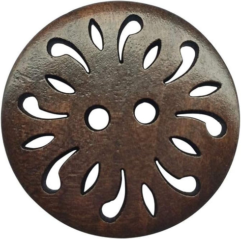 Chenkou Craft Pierced Flower Wood Buttons 30mm Sewing Craft 50Pcs...
