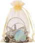 HRX Package 100pcs Gold Organza Gift Bags, 4 x 6 inch Candy Mesh Drawstring Favor Bags Jewelry Pouches for Christmas Wedding Party...