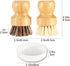 Bamboo Brush Dish Scrubber Clean Pan and Vegetable, Natural Bristles Palm Pot Brush 2 Pack Round Mini Dish Brush with 2 Ceramic Dish for Kitchen S...