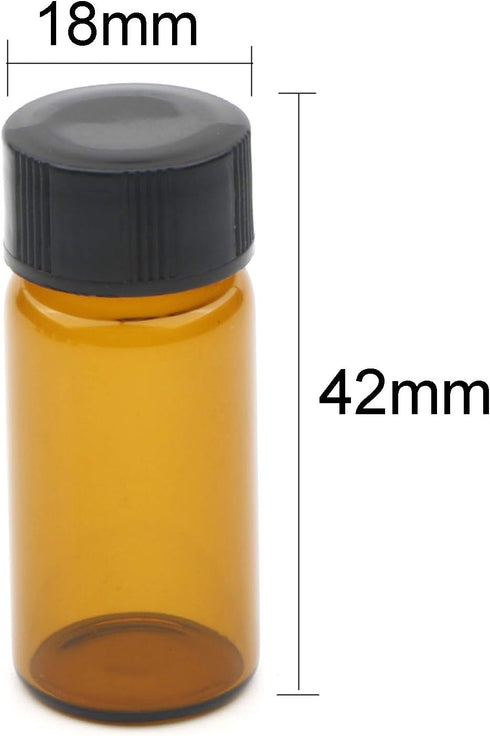 JIUWU Liquid Sample Glass Bottles Vials Screwcap Brown Lab Collection Container Capacity 5ml (0.17 Oz) Pack of 10...