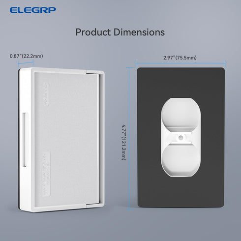 ELEGRP Horizontal Outdoor Cover for Duplex Receptacles, Weatherproof Wall Plate, Outdoor Electrical Outlet Cover, Standard Size 1-Gang 4.77” x 2.9...