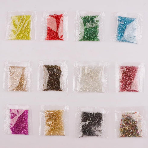 Approx 7200pcs 2mm Glass Tiny Seed Beads for DIY Jewelry Making Total 12colors...