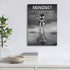 Modern Motivational Bedroom, Mindset is Everything Inspirational Wall Art for Office Wolf Motto Artwork Wall Decor Black and White Canvas Framed 1...