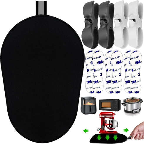 Sliding Mat for Kitchen aid 5-8 Qt Bowl-Lift Stand Mixer,Mixer Mover Slider Mat Pad with 4 Pack Cord Organizers for Appliances,Heat Resistant Mat ...