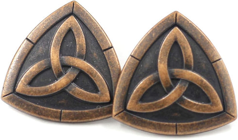 Bezelry 12 Pieces Triangle Celtic Trinity Knot Metal Shank Buttons. 20mm (3/4 inch) (Antique Copper)...