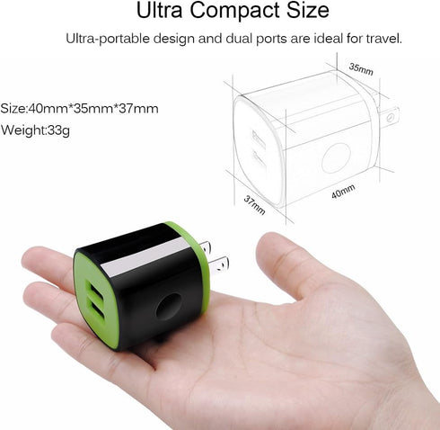 2.1A USB Charging Block Brick Box Cube+6ft Type C Fast Charging Charger Cable for LG K51 Stylo 6/5/4 G8 V60,Moto G Stylus/Pure Z4,Google Pixel 8 7...