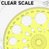 Circle Template 360° Protractor Round Stencil, Plastic Circle Ruler for Drawing, Circle Stencil Measuring Tools for Building Formwork Office Schoo...