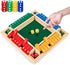 1-4 Players Shut The Box Dice Game, 10 Numbers Traditional Wooden Pub Bar Board Family Table Mat Game Dice for Kids and Adults...